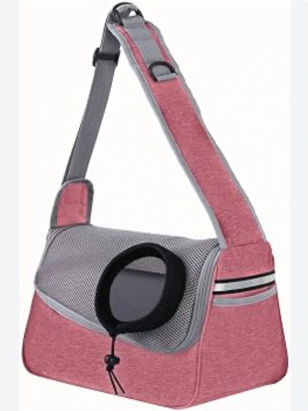 Petami Pet Sling Carrier Pink Gray Soft-Sided Shoulder Pet Carrier Up to 10 lbs
